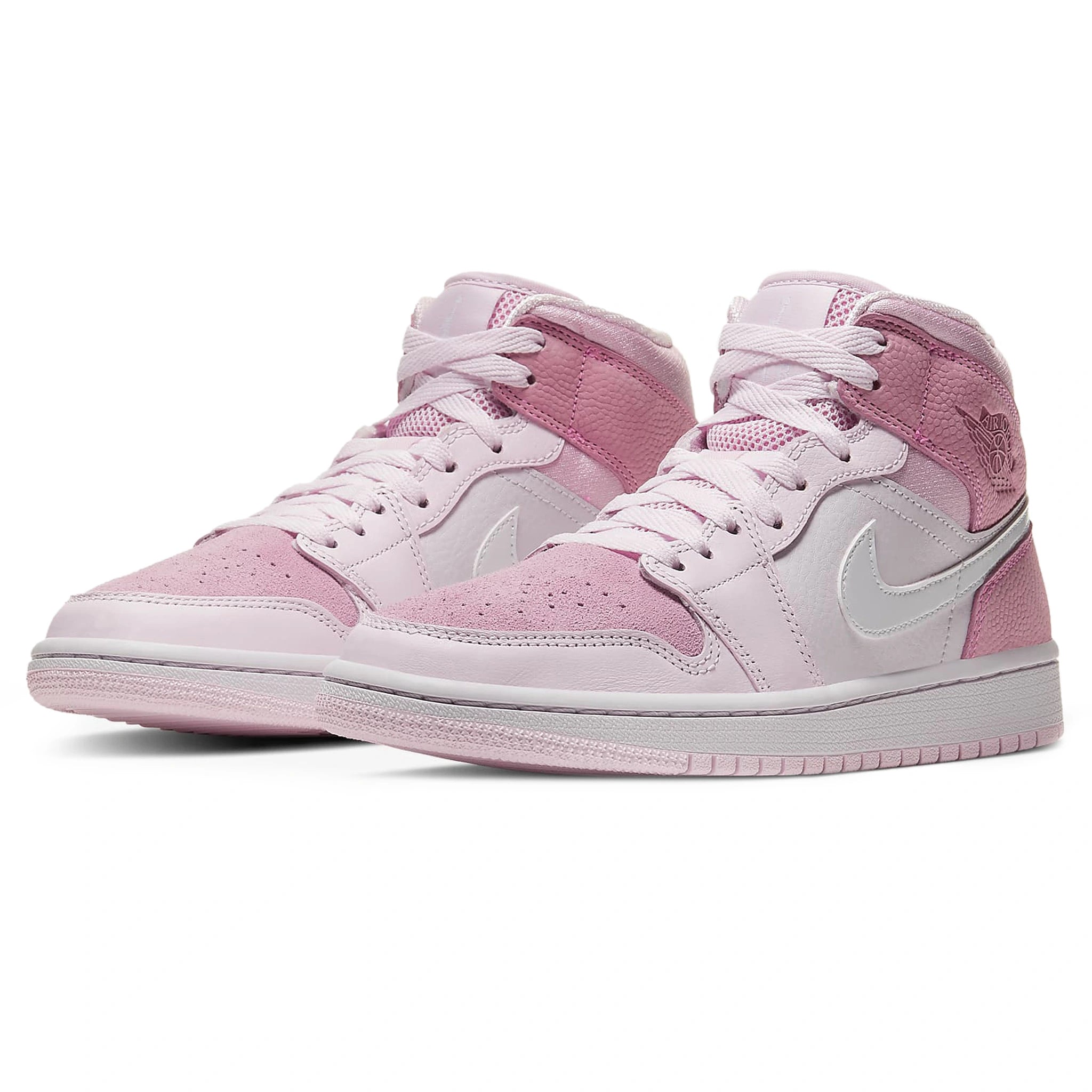 Front side view of Air Jordan 1 Mid Digital Pink (W) CW5379-600